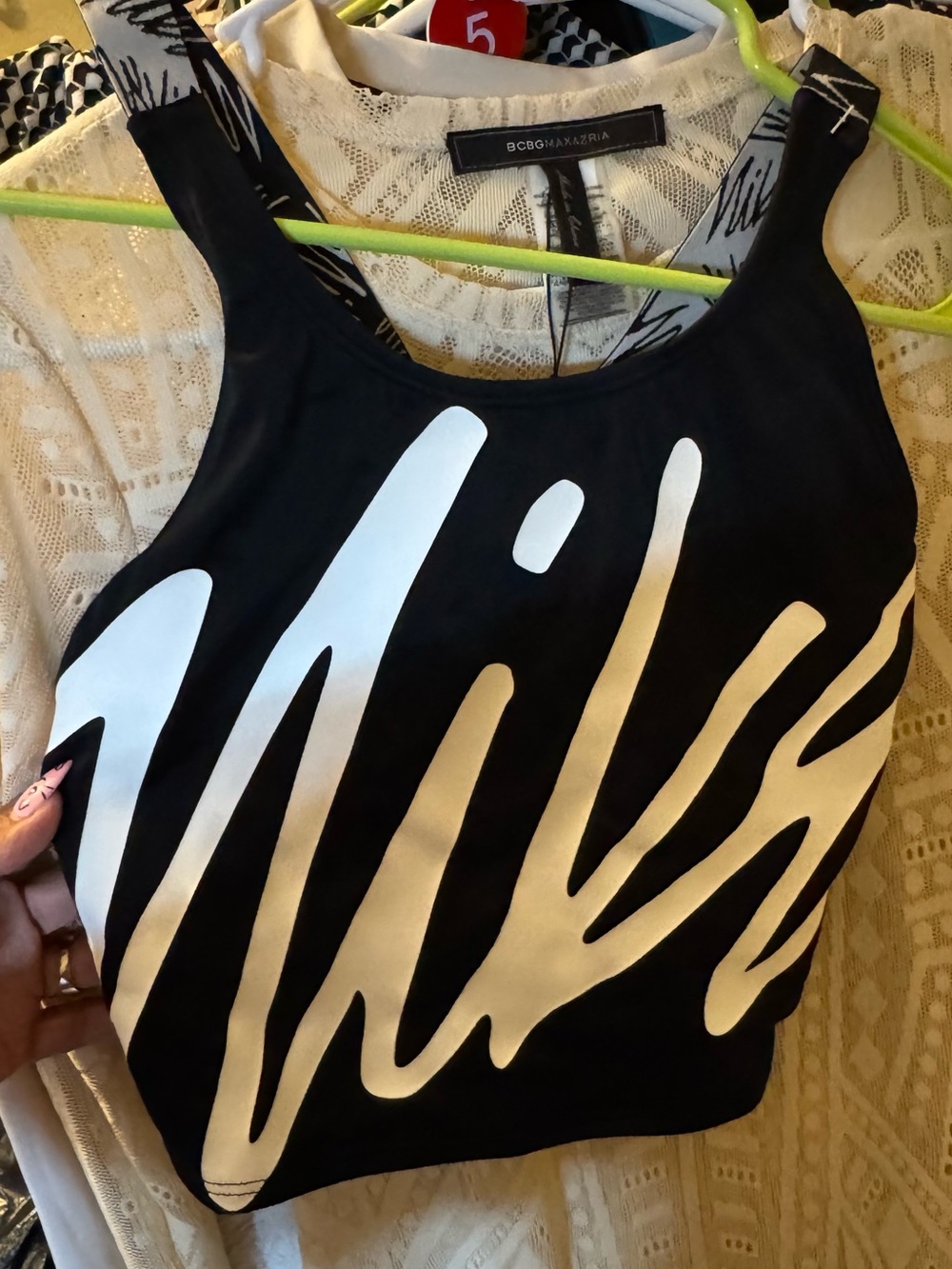 Nike Girl's Script Logo Crossback Midkini swim top size Large